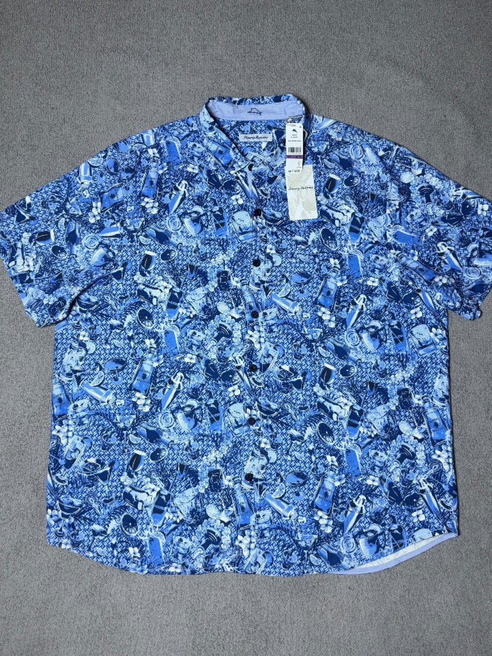 Tommy Bahama 100% Silk Island Mixer Blue Hawaiian Camp Shirt Men's 2XL NWT $148